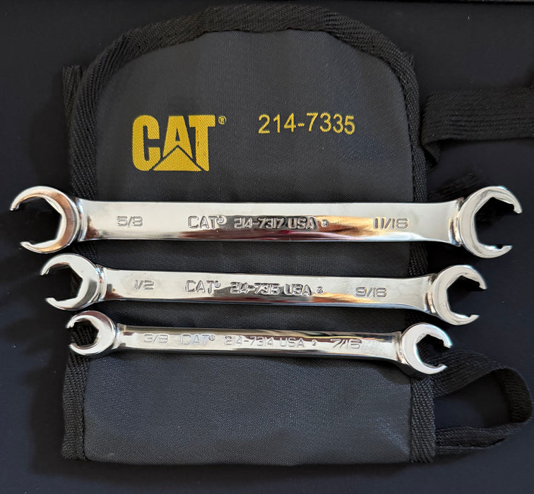 CAT 3 Piece Double End Flare Nut Wrench Set 214-7335