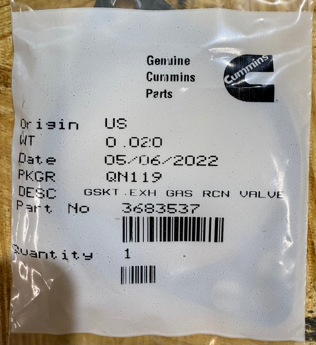 Cummins Gasket EXH Gas RCN Valve 3683537
