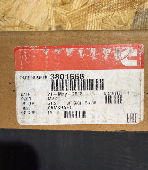 Cummins Camshaft NTA855-G 3801668