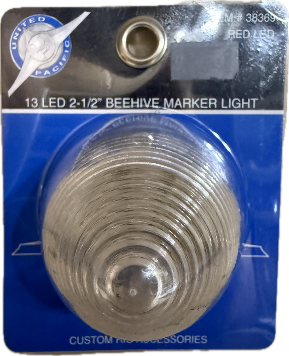 13 LED 2 ½" Beehive Clearance / Marker Light - Red LED / Clear Lens