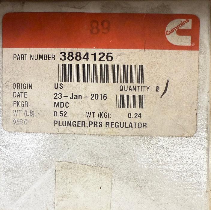 Cummins Oil Pump Plunger 3884126