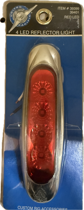 4 LED Reflector Clearance / Marker Light - Red LED / Red Lens