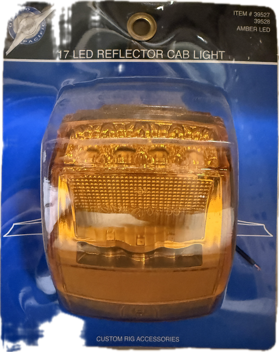 17 LED Reflector Square Cab Light - Amber LED / Amber Lens