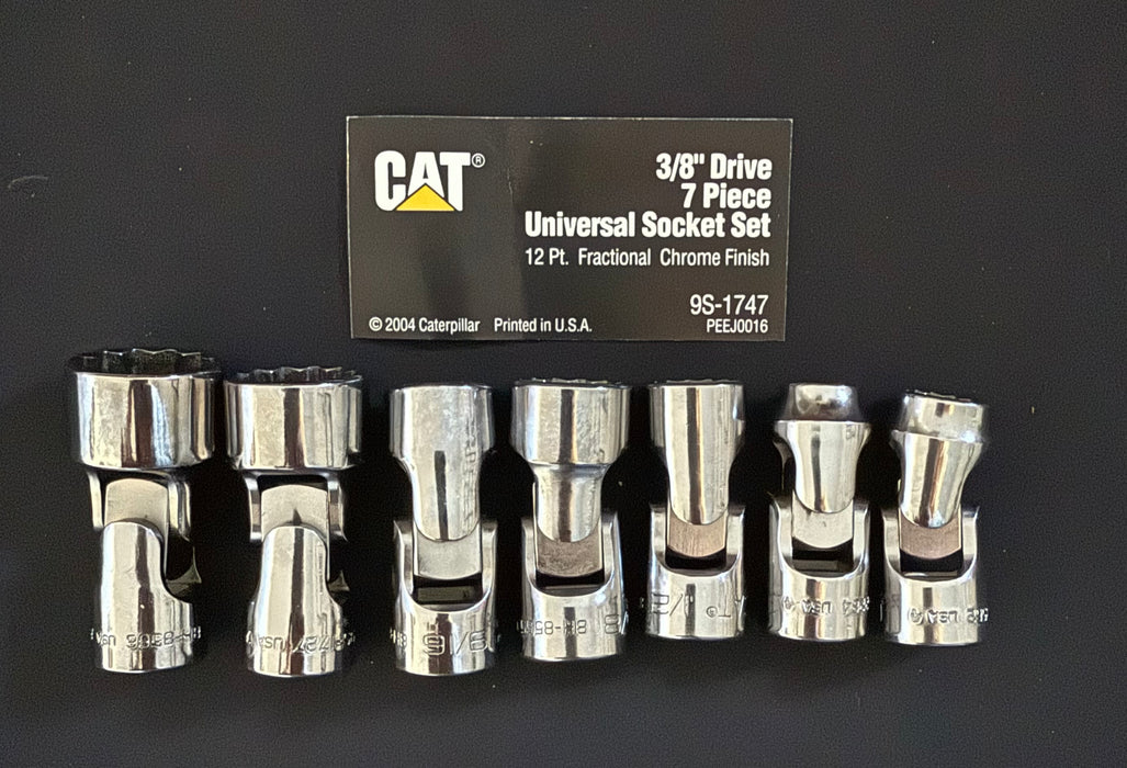 CAT 7 Piece Imperial Universal Socket Set ⅜" Drive 12 Point 9S-1747