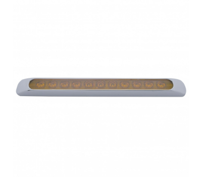 11 LED 17" Turn Signal Light Bar w / Bezel - Amber LED/Amber Lens