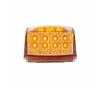 17 LED Reflector Square Cab Light - Amber LED / Clear Lens