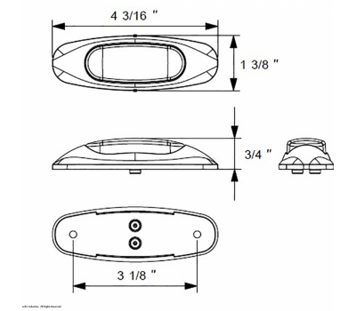 3 LED Reflector Clearance / Marker Light Amber LED / Clear Lens