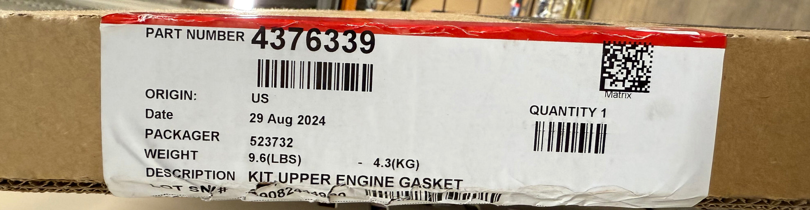 Cummins Gasket Set Upper Engine ISX E5 4376339