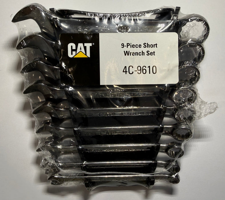 CAT 9 Piece Imperial Short Length Combination Wrench Set 4C-9610