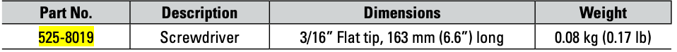 CAT 3/16" Flat Tip Screwdriver 525-8019