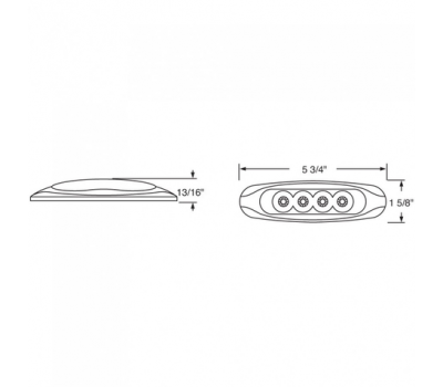 4 LED Reflector Clearance / Marker Light - Red LED / Red Lens