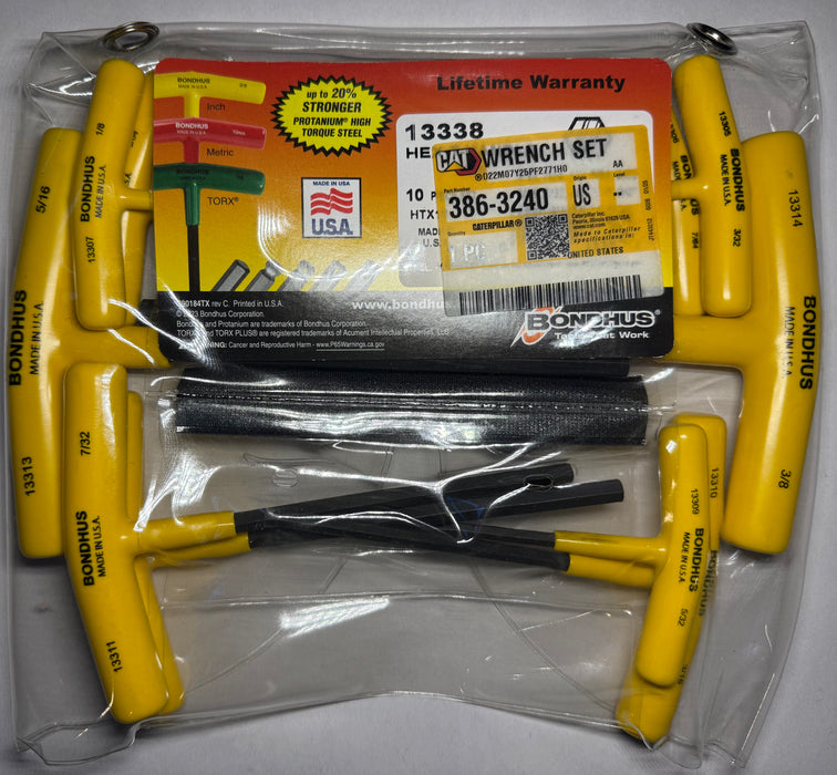 CAT T-Handle Imperial Allen Head Wrench Set 386-3240