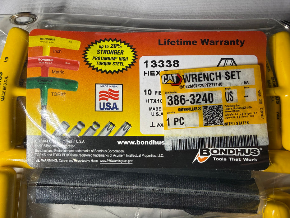 CAT T-Handle Imperial Allen Head Wrench Set 386-3240