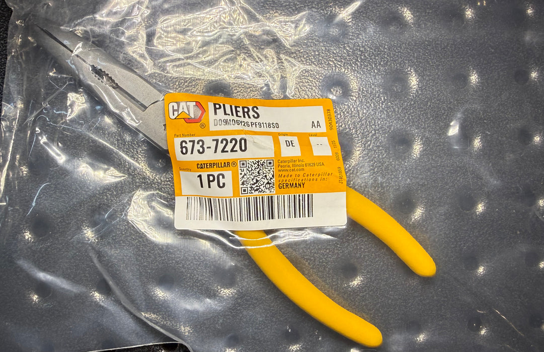 CAT Chain Nose Pliers 200mm Angled 45° Tip 673-7220