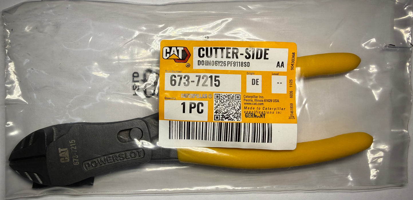 CAT High Leverage Heavy Duty Diagonal Side Cutter 180mm 673-7215