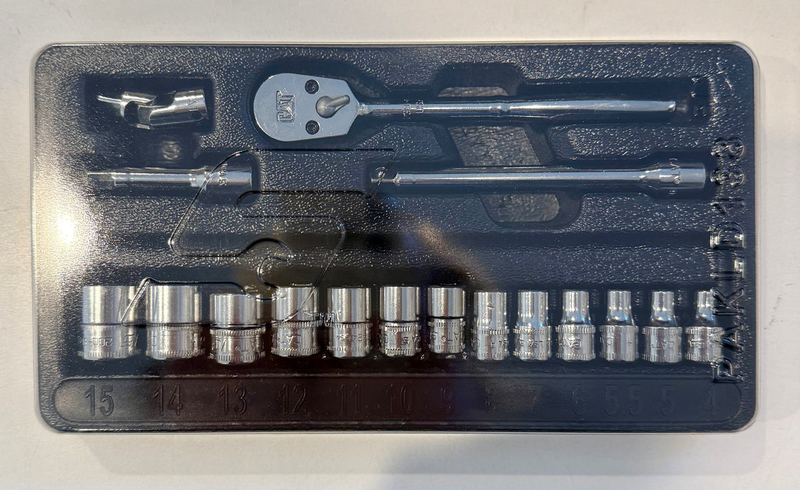 CAT 17 Piece Metric Ratchet Set 1/4" Drive 233-1642