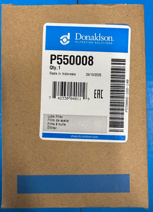 Donaldson Lube Filter Spin On Full Flow P550008