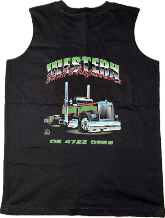 Western Diesel & Performance Green Youth Singlet